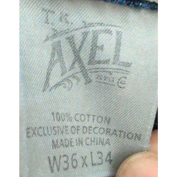 Y2K Relaxed Straight Embroidered Flap Pocket Jeans 36x34 Preppy Grunge High Rise - Picture 5 of 7